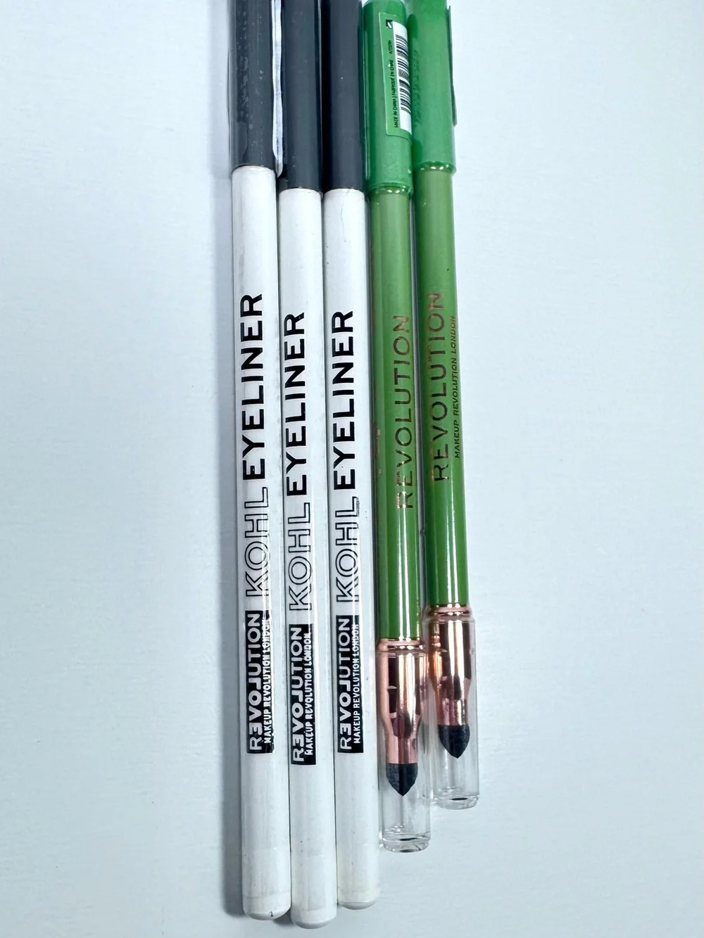 Revolution Eyeliner Bundle White & Green Set of 5 NEW